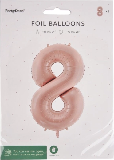 Folijski balon broj 8 bež 72 cm