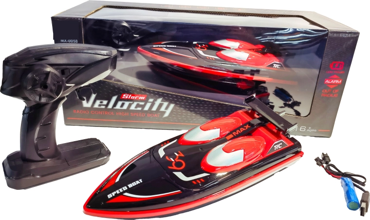 R/C trkaći čamac High speed 1:16 crno-crveni