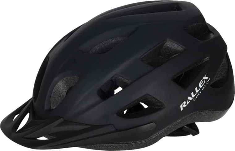 Biciklistička kaciga Rallex s vizirom, crna, M 54–58 cm