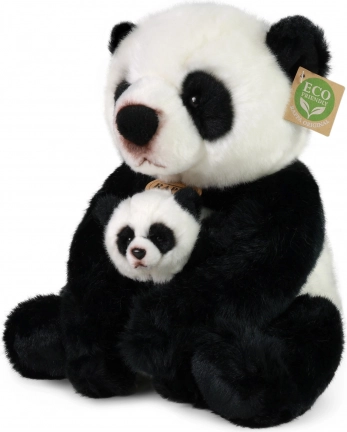 Plišana panda s mladunčetom 27 cm eco‑friendly
