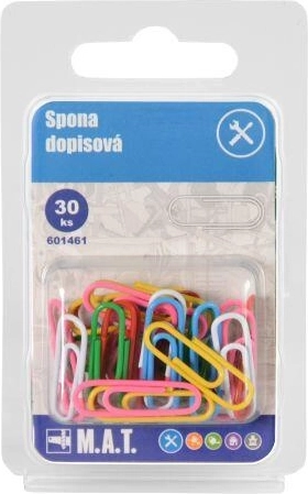 Šarene uredske spajalice za papir, mix boja, 30 kom