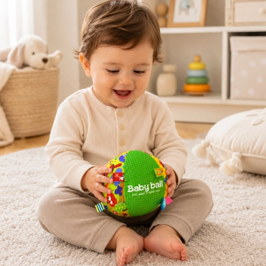Soft ball with a sound element