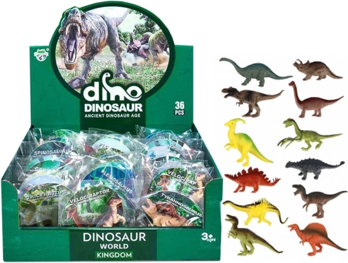 figura dinosaura s karticom i nazivom