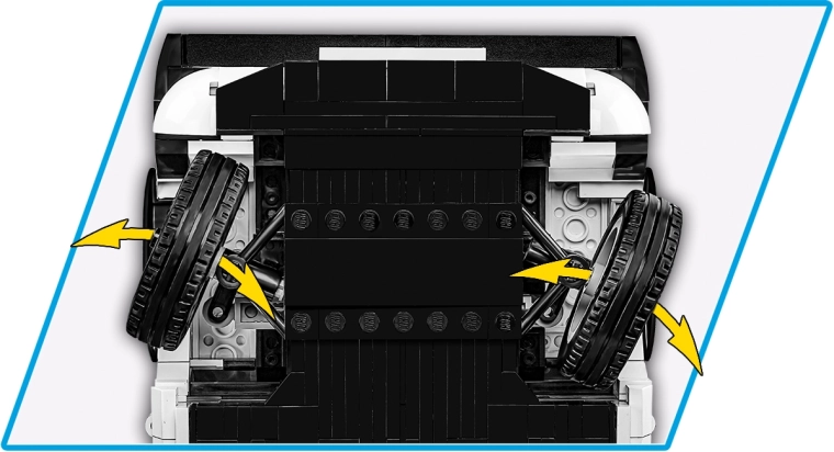 Working steering linked to the front wheels