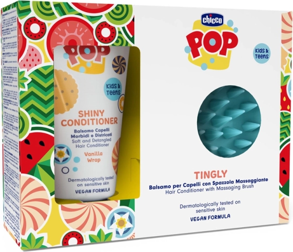 Chicco POP Vanilla Shiny regenerator za kosu 150 ml s masažnom četkom za vlasište