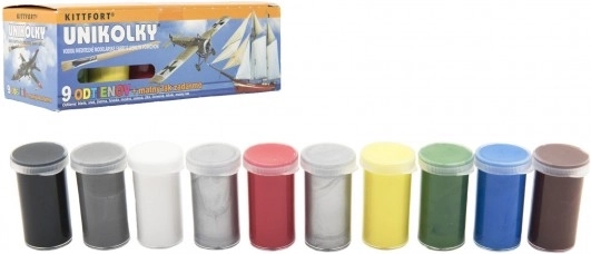 Unikolky modelarske boje – set 9 boja + mat lak gratis