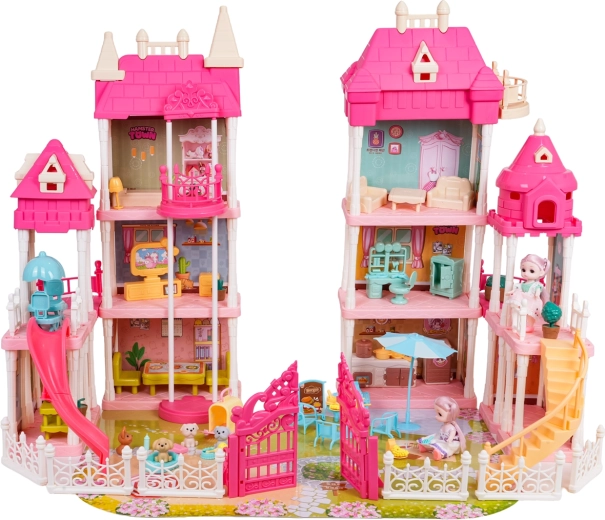 Spacious dollhouse with many rooms