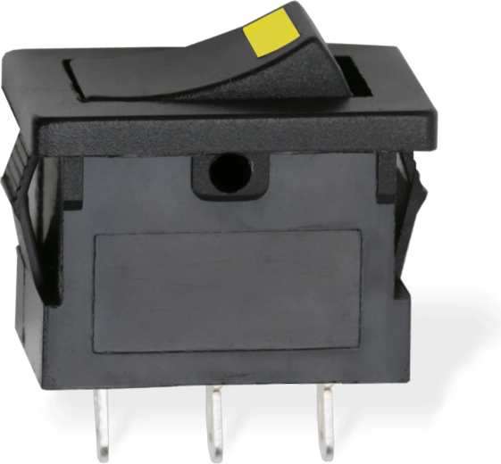 Black Rocker Switch with Yellow LED