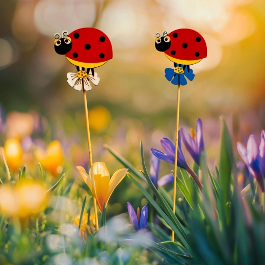 Garden ladybug stake decoration - 1 piece