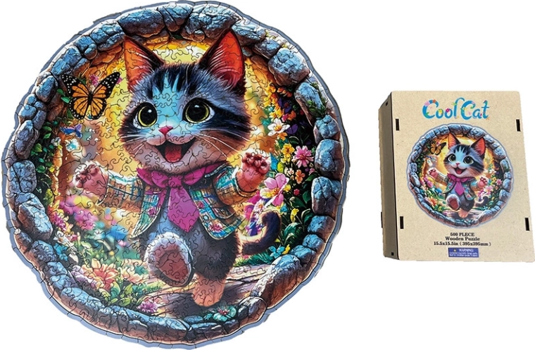 Wooden puzzle – stylish cat