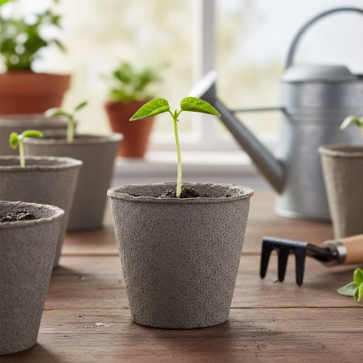 Paper Plant Pots for Growing Seedlings Ø 8 cm, Round – 10 Pieces