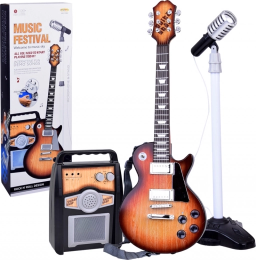 Električna gitara s mikrofonom i pojačalom za djecu karaoke