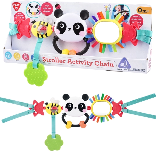Playgo stroller hanging toy panda and bee
