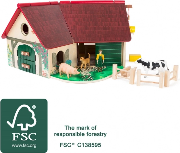 Mala drvena farma sa životinjama
