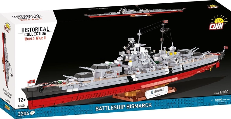 COBI WWII Battleship Bismarck Building Set 1:300 (3204 pieces)