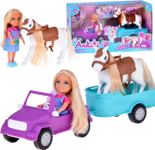 Ankiki set farmerice s konjem, automobilom i prikolicom