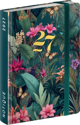 Notique tjedni rokovnik za torbicu Tropical jungle 2027 (9,8 × 14,5 cm)