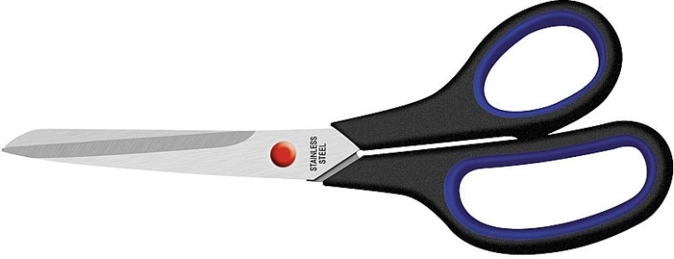 23 cm scissors with soft grip, black
