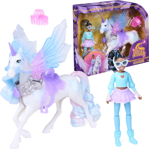 Spin Master Unicorn Academy magija krila – lutka Layla i jednorog Glacier s dodacima