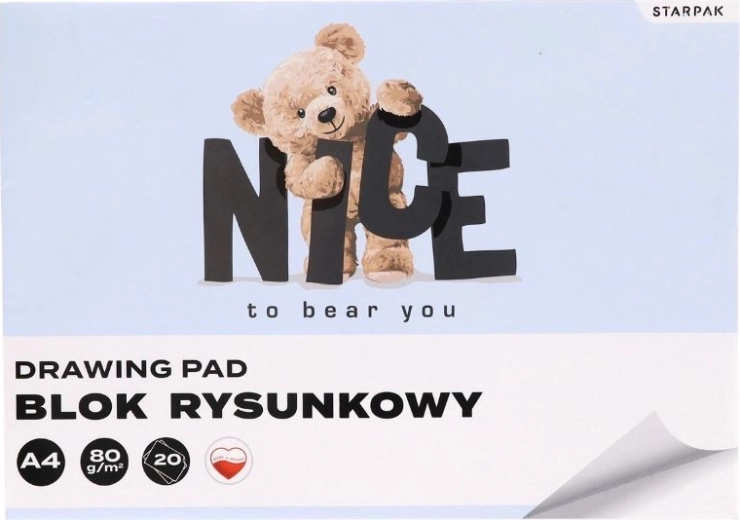 Teddy Bear Drawing Pad A4, 20 sheets