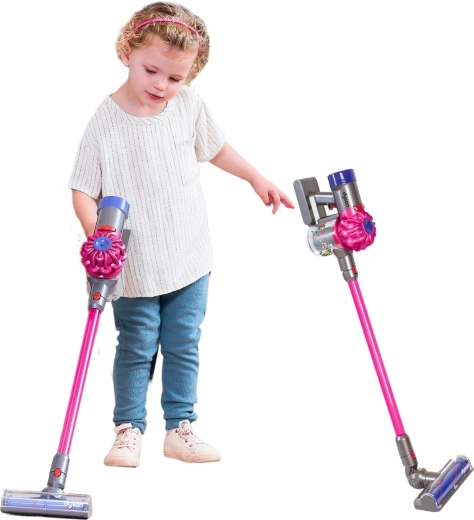 Outlet Casdon dječji bežični štapni usisavač Dyson sa zvukom, ružičasti - 1 komad