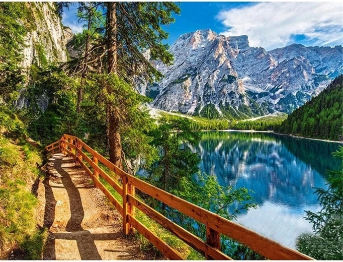 Norimpex slikanje po brojevima staza uz planinsko jezero 40 × 50 cm