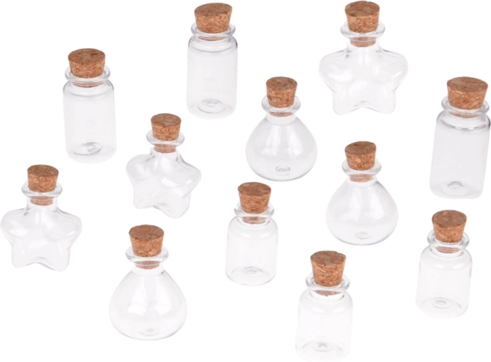 12 oblikovanih mini bočica s plutanim čepom
