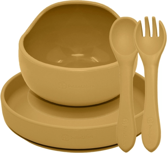 Petite&Mars silikonski set za hranjenje TAKE&MATCH 3 kom intense ochre 6m+