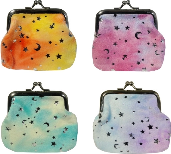 Suede wallet with stars - 1 piece