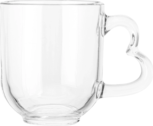 Staklena šalica Altom Design sa srcastom ručkom 310 ml