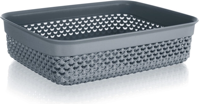 Plastična spremnik košarica 2,2 l antracit 24,5 × 19,5 × 6 cm