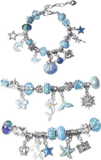 Blue beads as a bold color accent