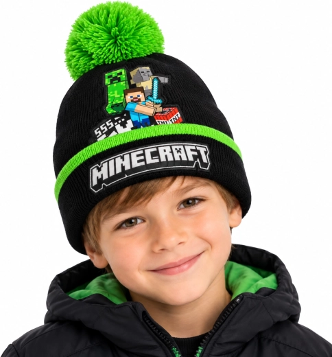 Dječja zimska kapa Minecraft Creeper s pomponom