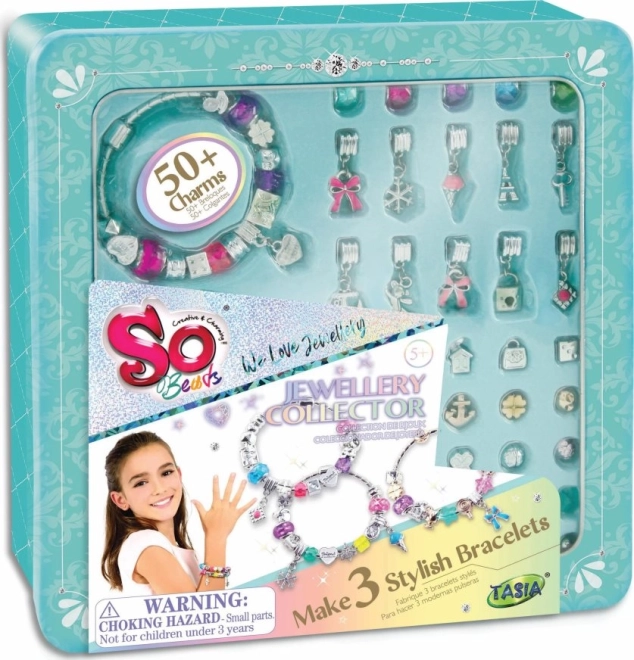 So Beads narukvice s privjescima u limenoj kutiji – kreativni set za izradu nakita