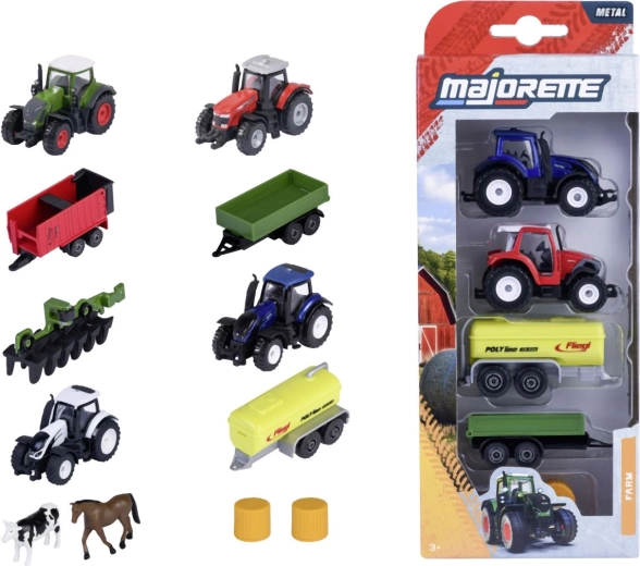 Metal farm vehicles with accessories - 5 pcs