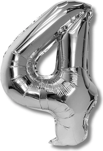 Foli balon broj 4 srebrni 40 cm