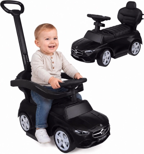 Mercedes-Benz dječja guralica s vodilicom 2u1 (crna)