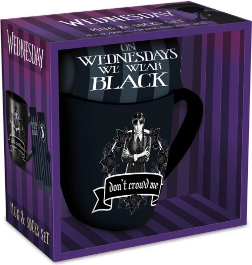 Wednesday poklon set šalica 315 ml i ženske čarape 36–41