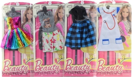 Odjeća s dodacima za lutku tipa Barbie - 1 komad