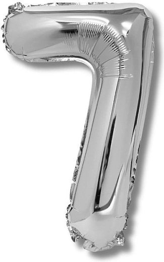 Foli balon broj 7, srebrni, 40 cm