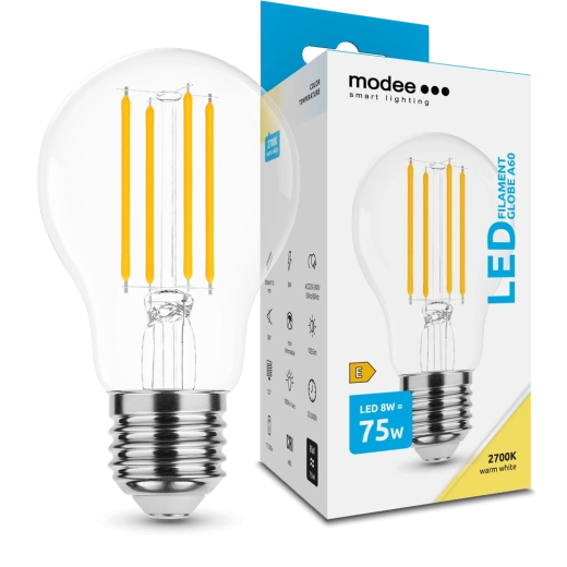 Modee Smart Lighting LED filamentna žarulja Globe E27 8 W toplo bijela