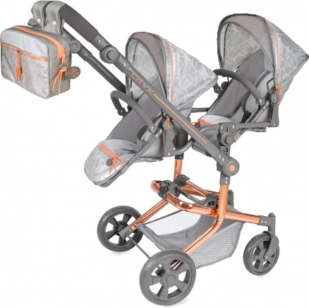 Sklopiva kolica za blizance za lutke s ruksakom CITY X – 91 cm