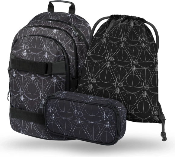 Školski set BAAGL skate HARRY POTTER Relikvije smrti – ruksak, pernica, vrećica