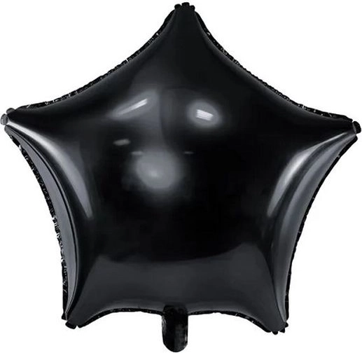 Folijski balon u obliku zvijezde, crni 48 cm