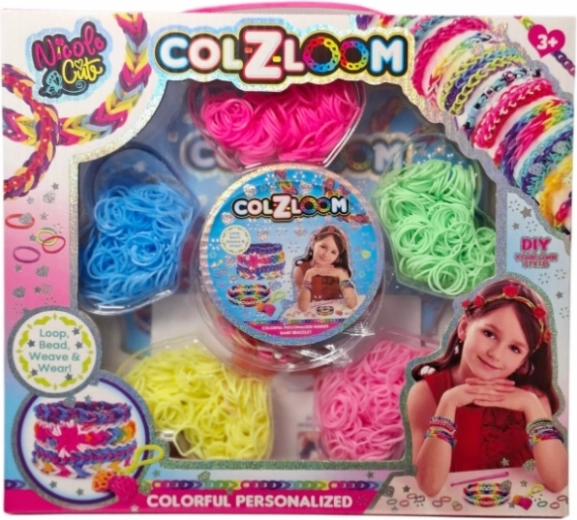Creative set of colorful rubber bands for making bracelets