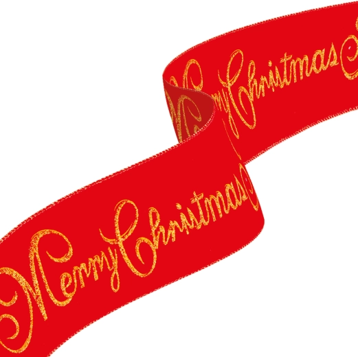 Merry Christmas Red Christmas Ribbon 60 × 8 cm