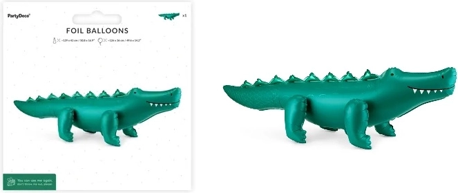 Stojeći folijski balon krokodil 126 × 36 cm