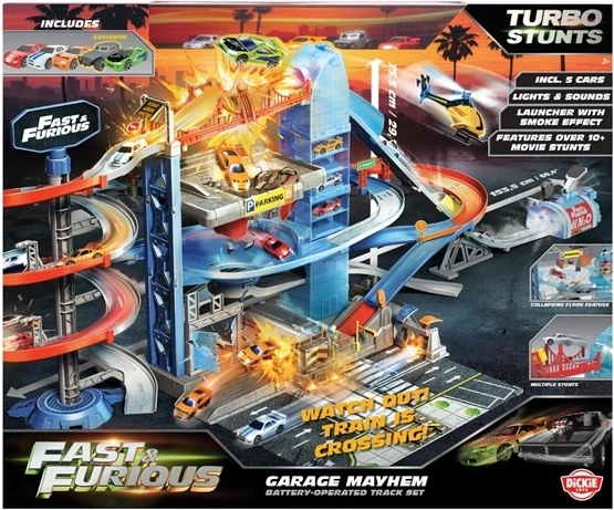 Jada Toys Fast & Furious Mayhem Garage with 5 Vehicles