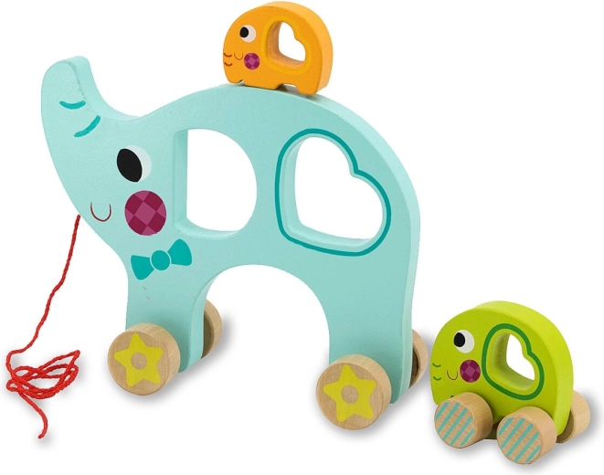Kidiwood wooden pull-along elephant family (3 pieces)
