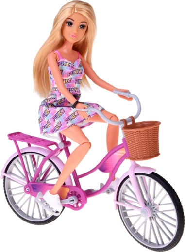 Stilizan bicikl s košaricom i nosačem